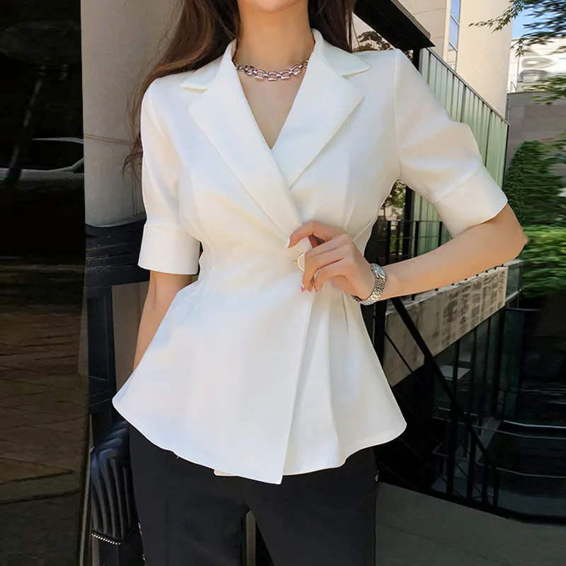 Summer Women Casual Solid Color Slim Blazer Coat