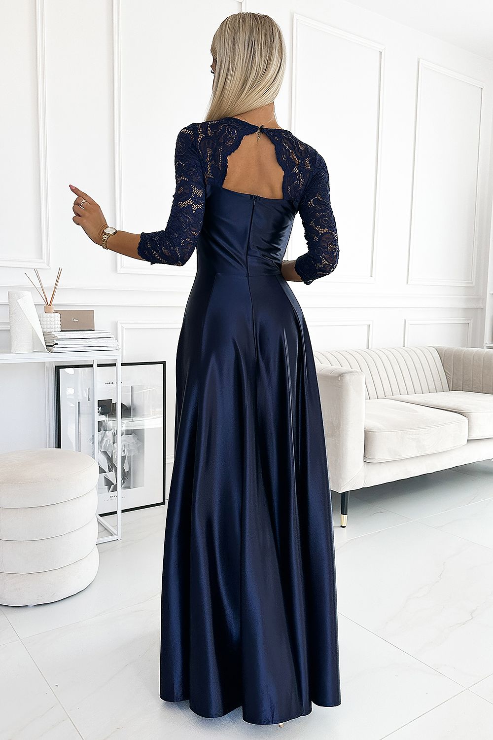 Women elegant long lace maxi dress