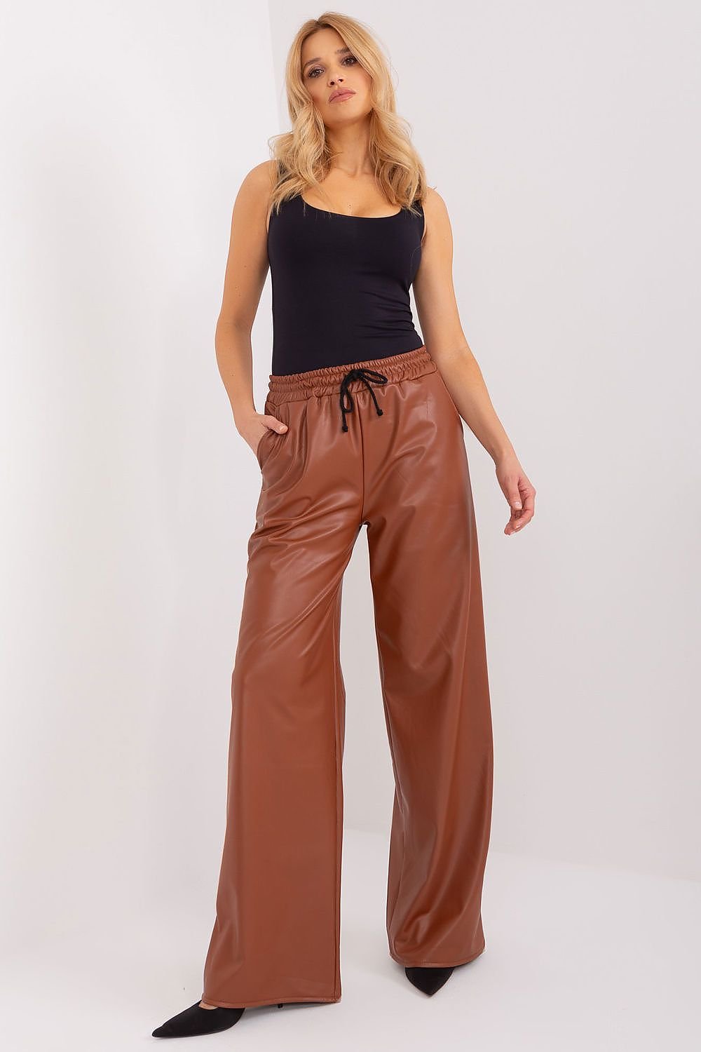 Long pants made of ecological leather