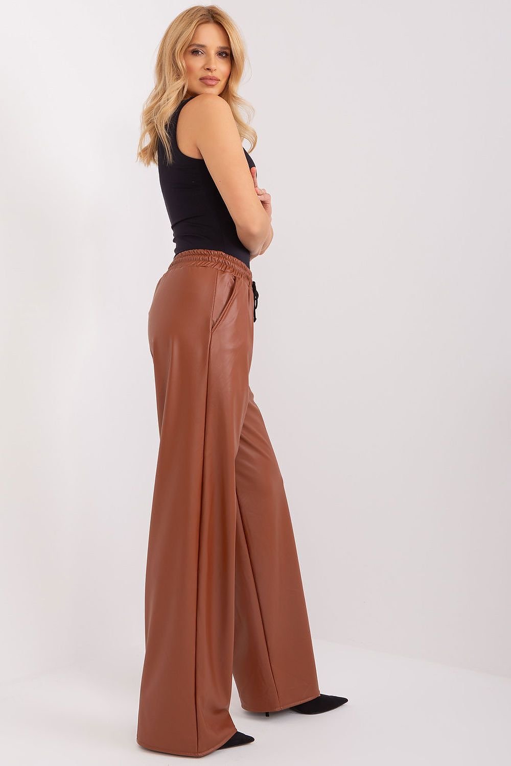 Long pants made of ecological leather