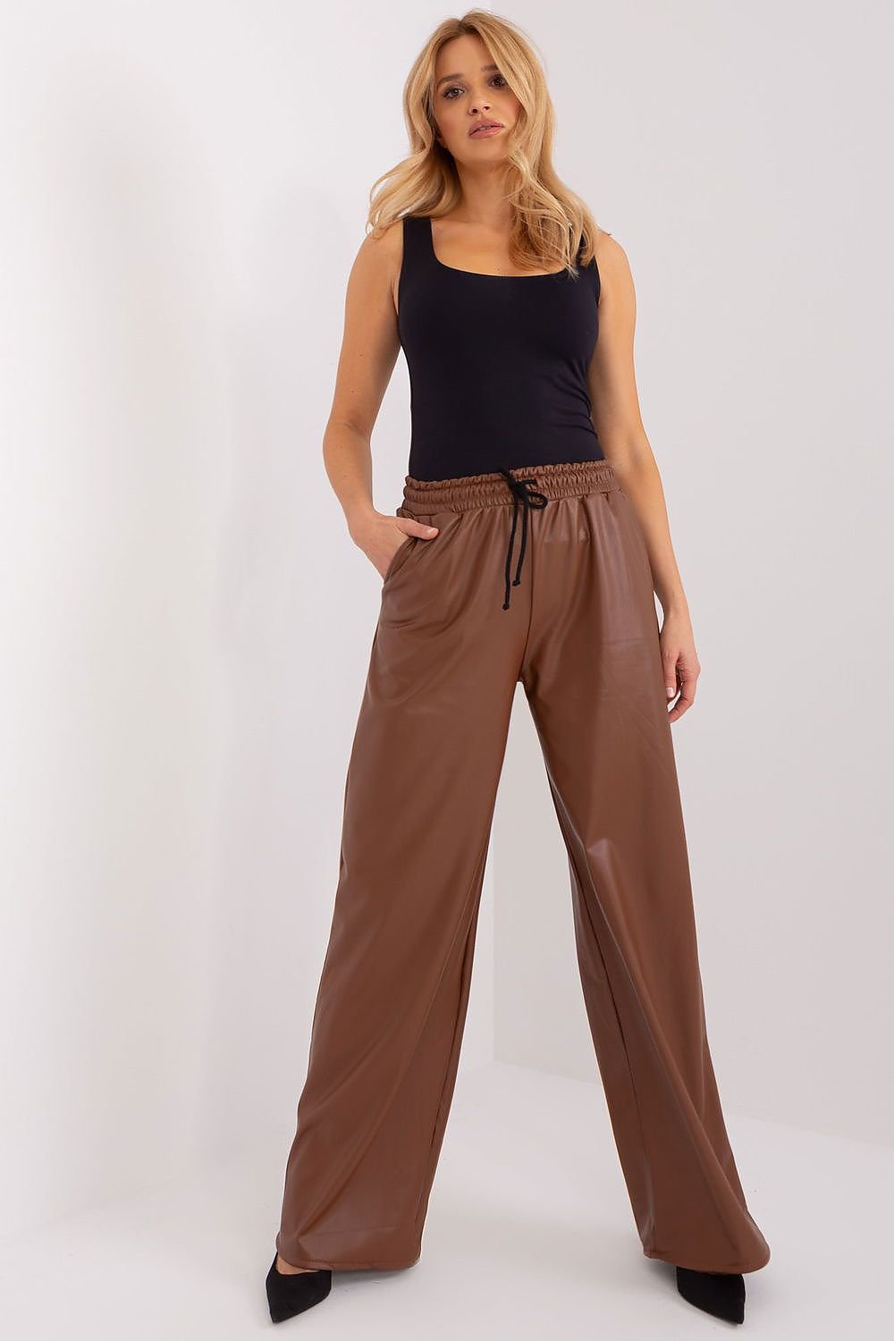 Long pants made of ecological leather