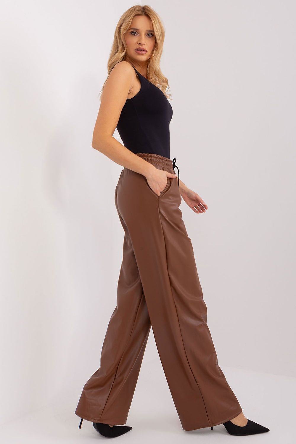 Long pants made of ecological leather