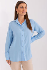 Women's shirt with long sleeves and a collar