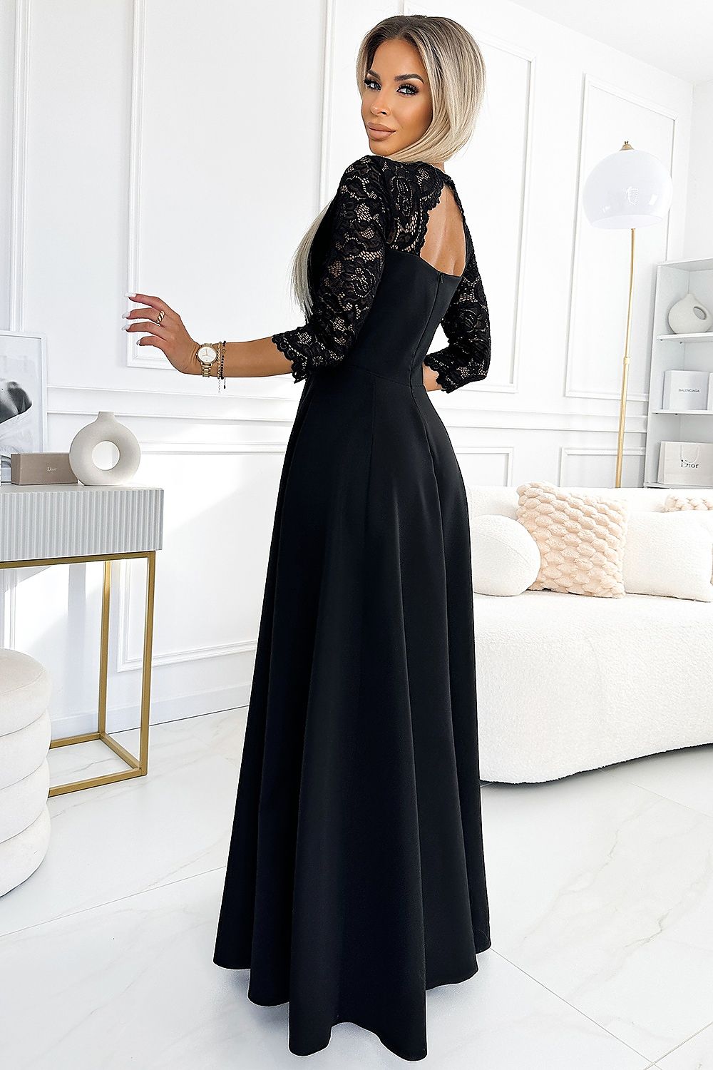 Women elegant long lace maxi dress