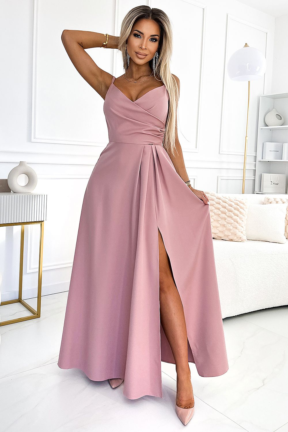 elegant long strapless maxi dress