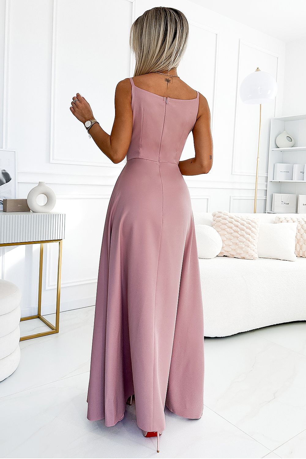 elegant long strapless maxi dress