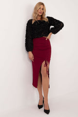 Pencil midi skirt made of ribbed material