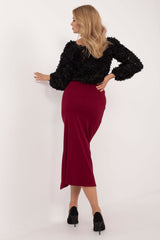 Pencil midi skirt made of ribbed material