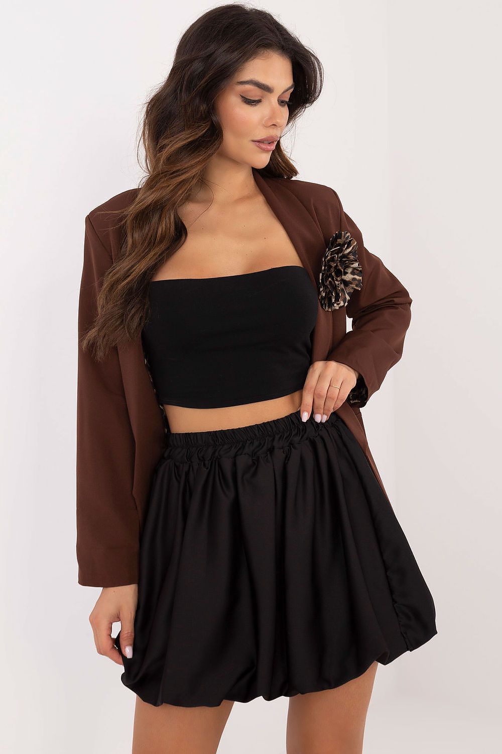 Mini skirt with a bomber cut