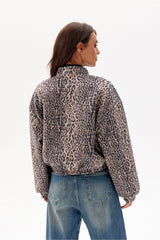 highest quality soft suede jacket with animal pattern