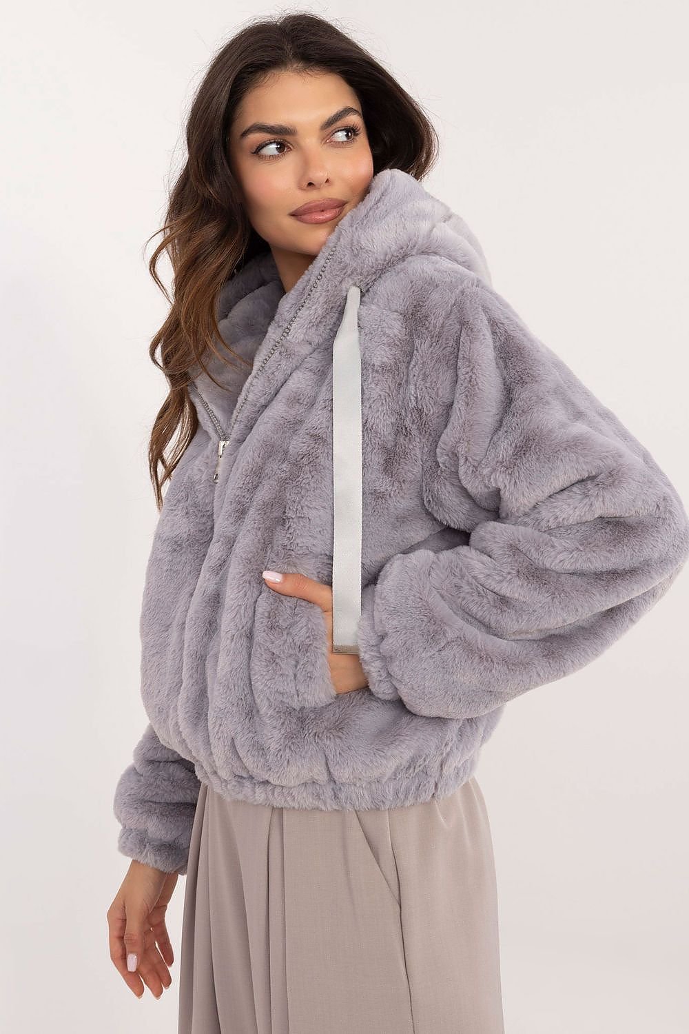 Women's casual style fur jacket