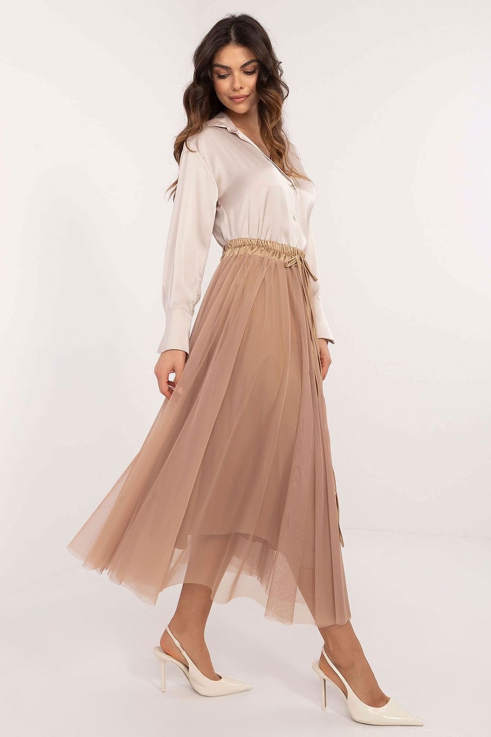 Casual tulle midi skirt, perfect for everyday outings