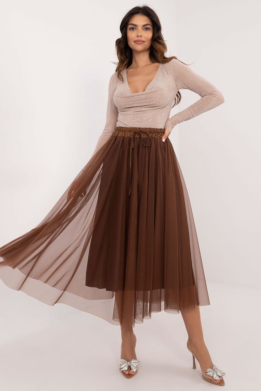 Casual tulle midi skirt, perfect for everyday outings