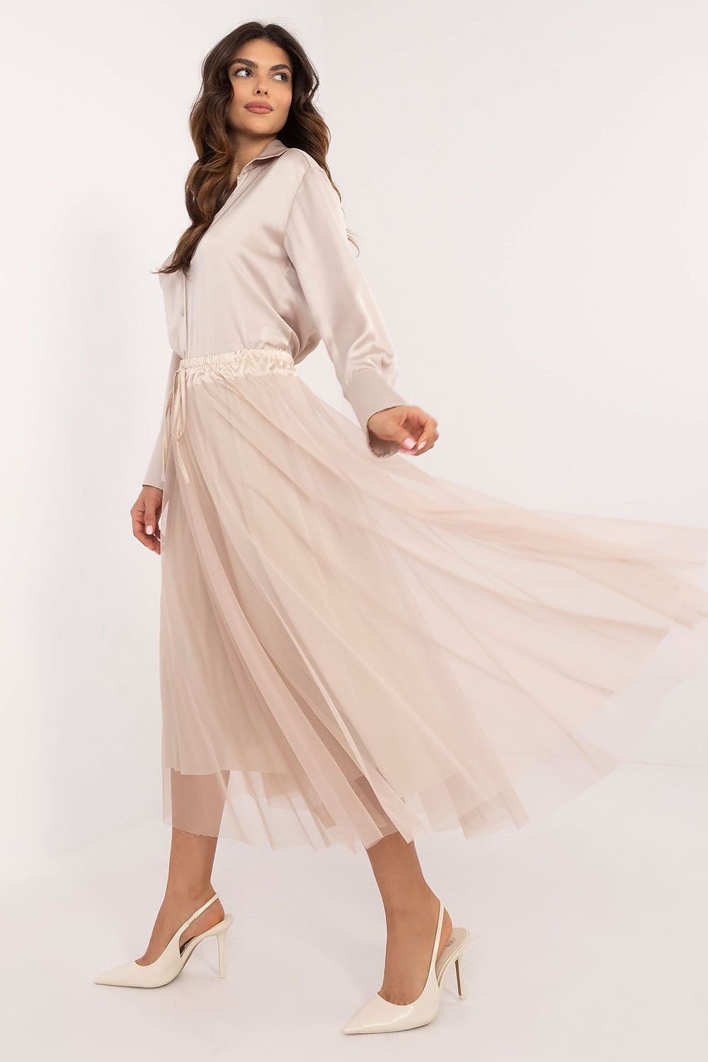 Casual tulle midi skirt, perfect for everyday outings