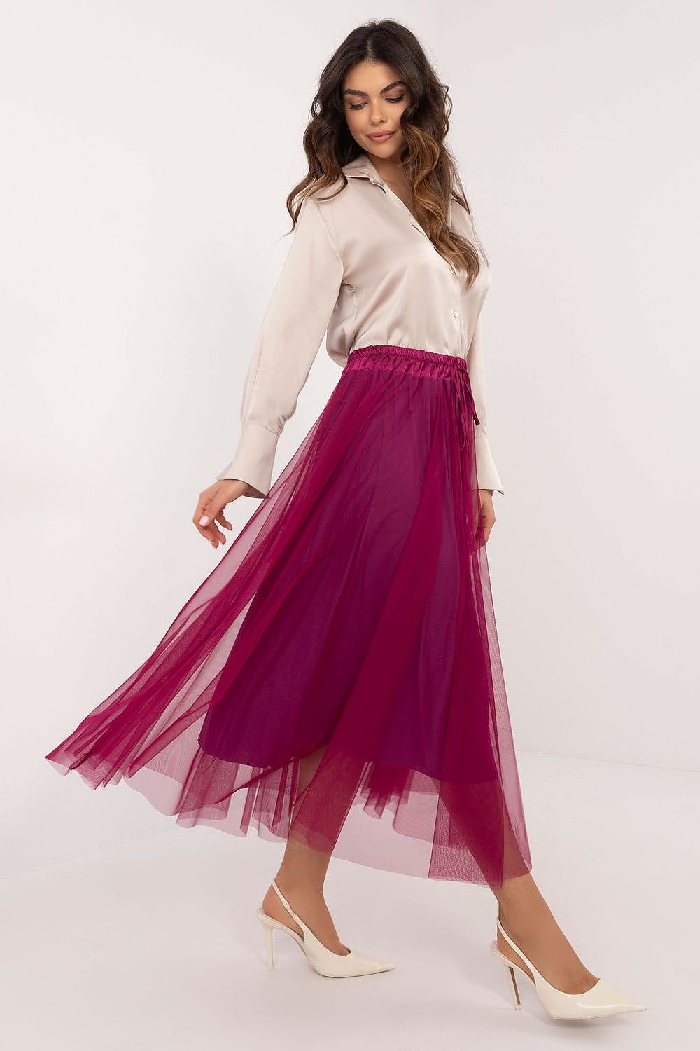 Casual tulle midi skirt, perfect for everyday outings