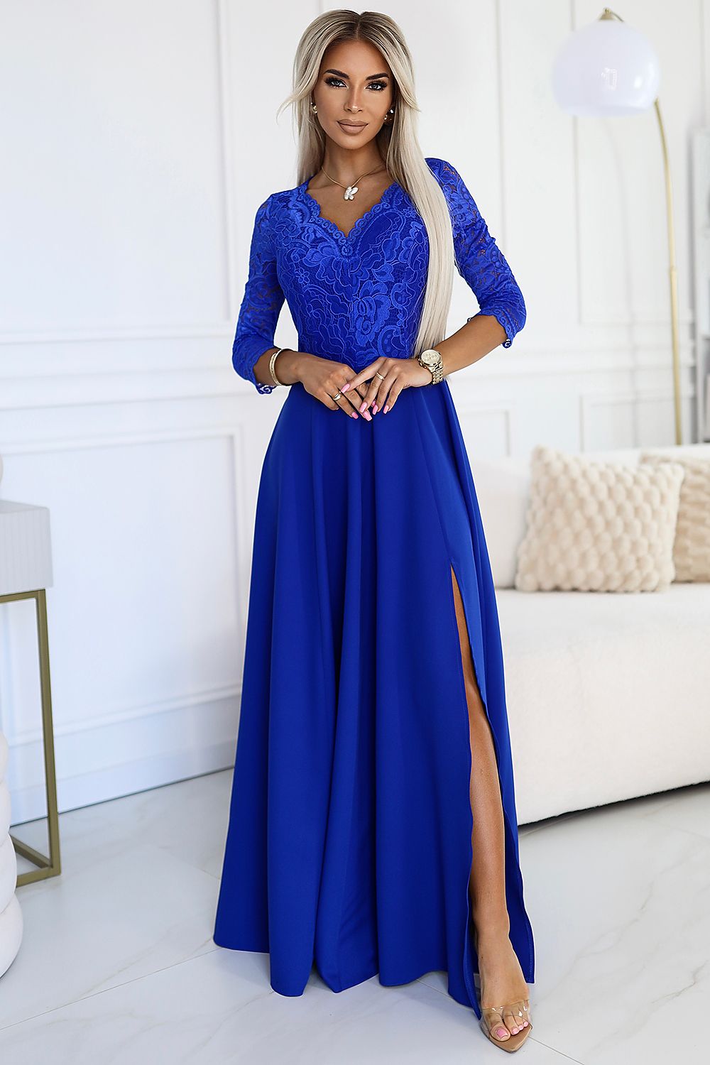 Women elegant long lace maxi dress