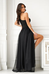 Women Elegant dress with a stiffened top long dress