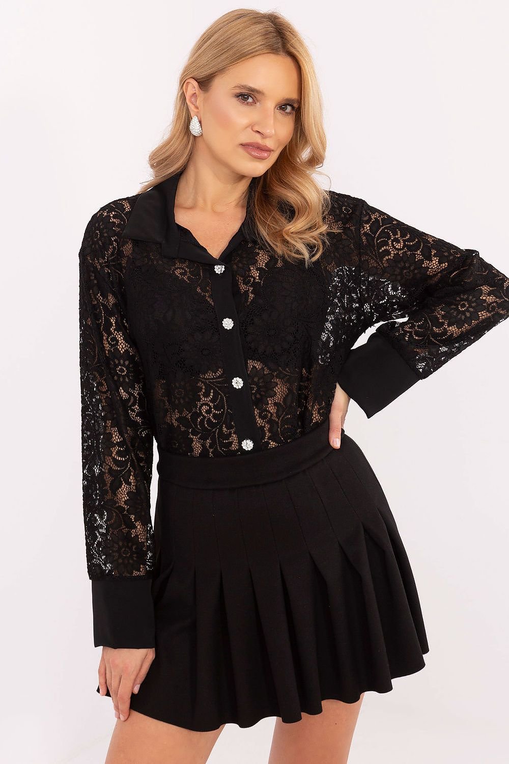 Women's lace shirt is an elegant proposition with long sleeve