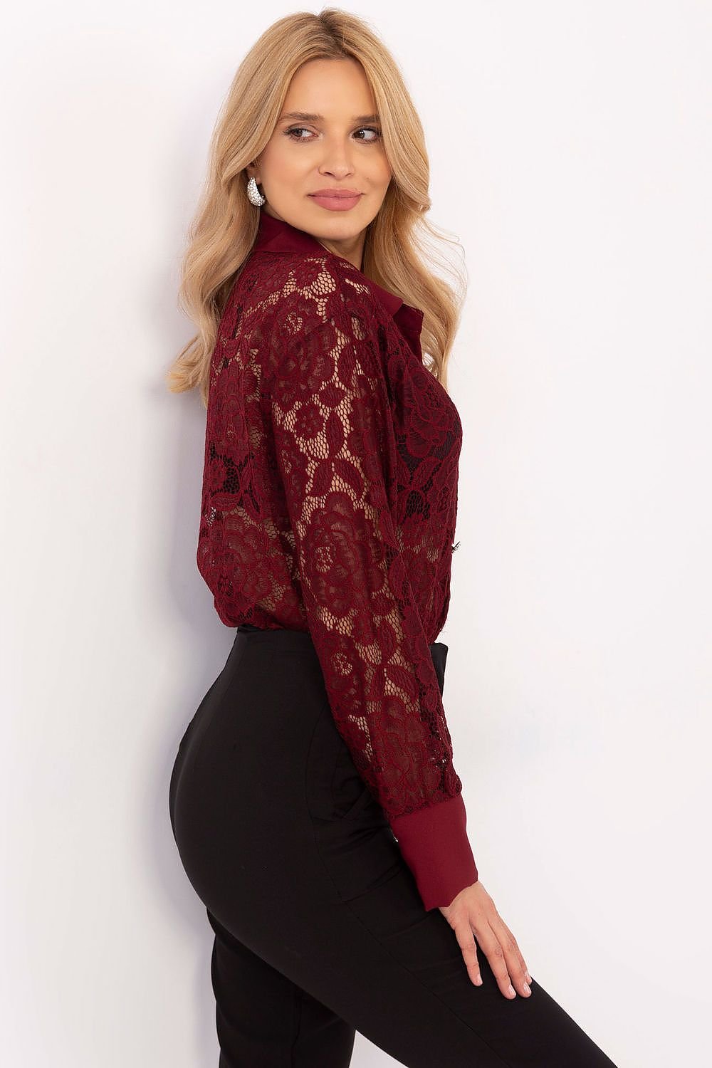 Women's lace shirt is an elegant proposition with long sleeve