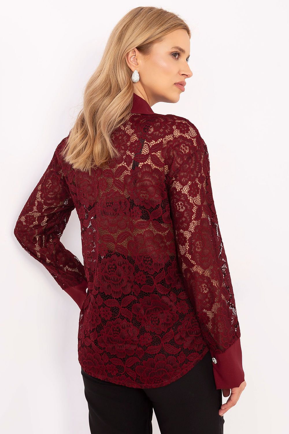 Women's lace shirt is an elegant proposition with long sleeve