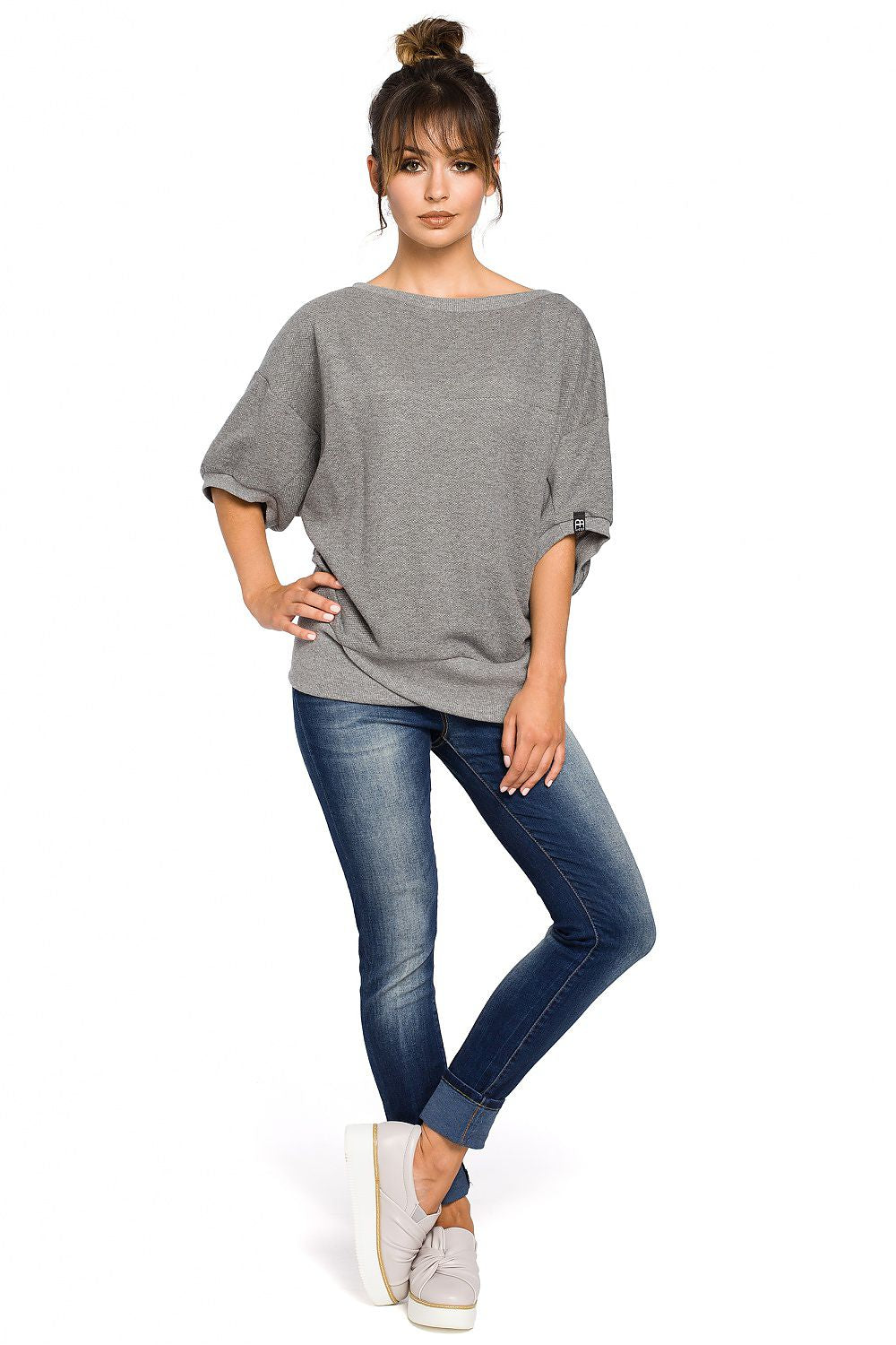 soft ribbed knit Sweatshirt