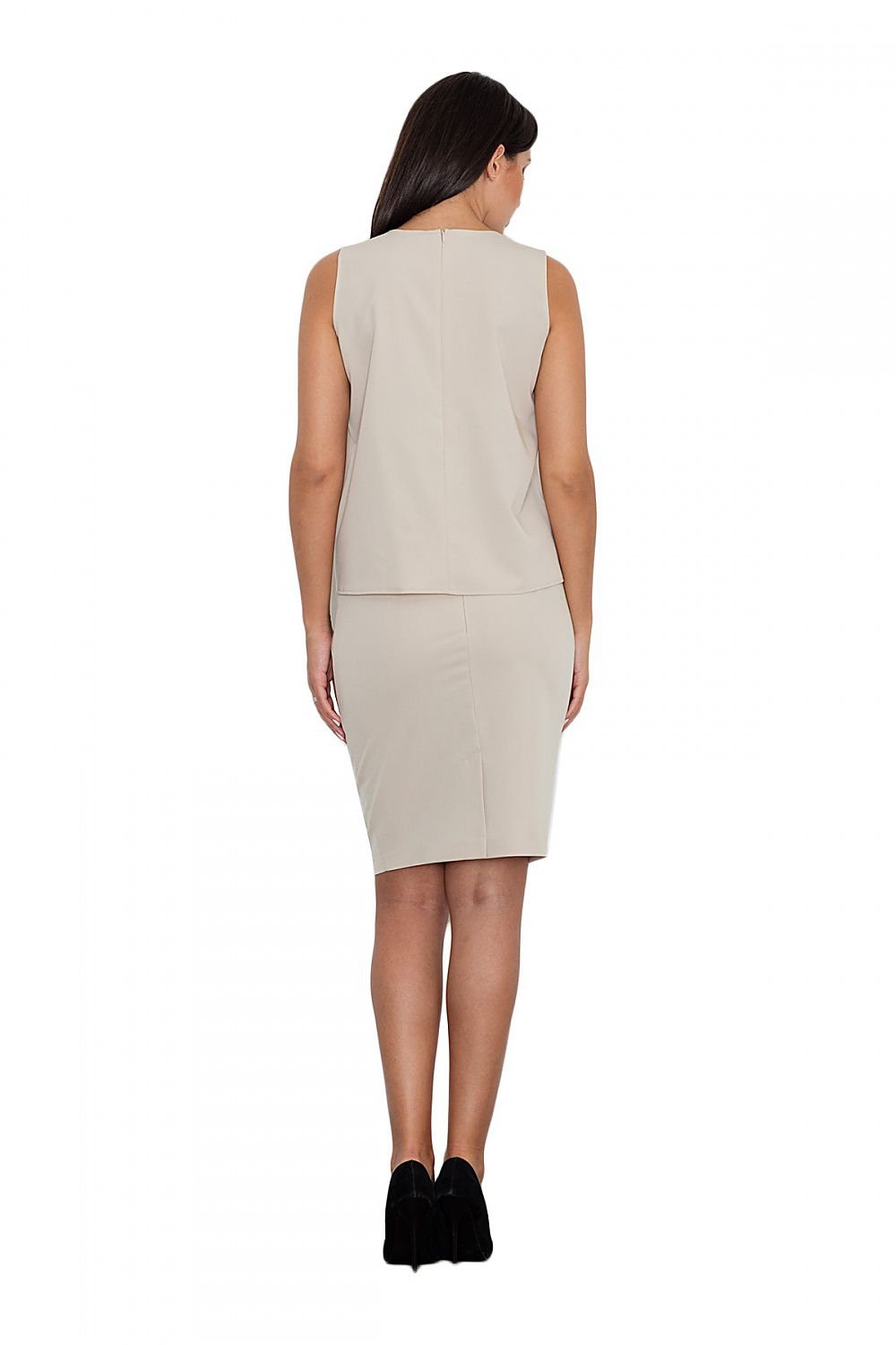 Elegant set in a simple version. A blouse with a midi pencil skirt