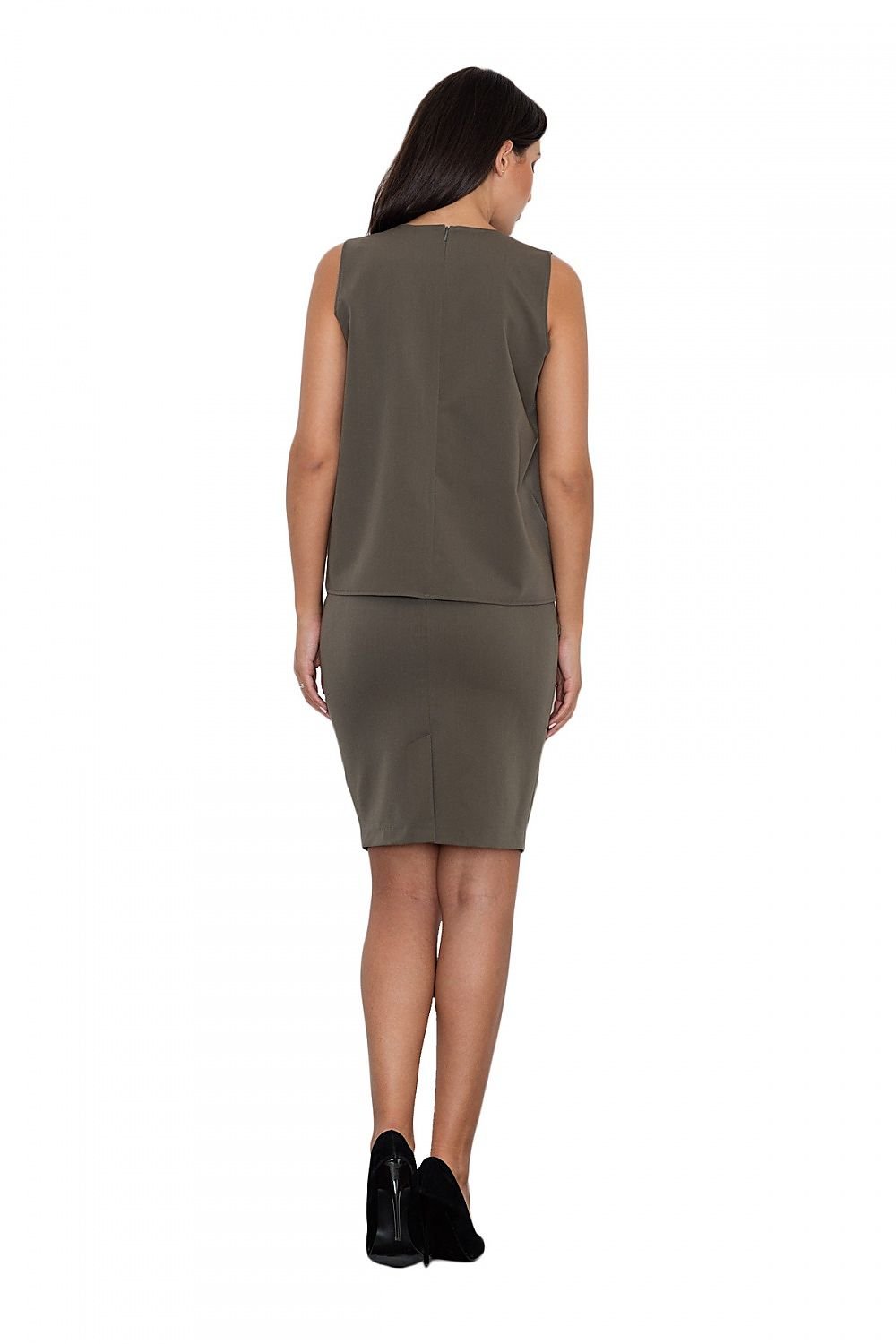 Elegant set in a simple version. A blouse with a midi pencil skirt