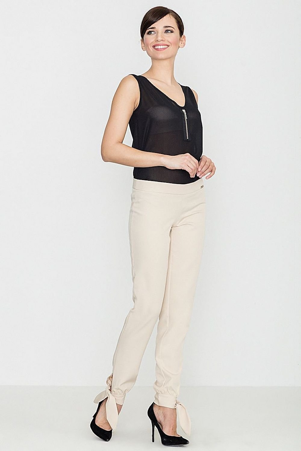 Elegant pants with straight, long length