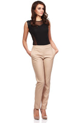 Eco-leather tube pants