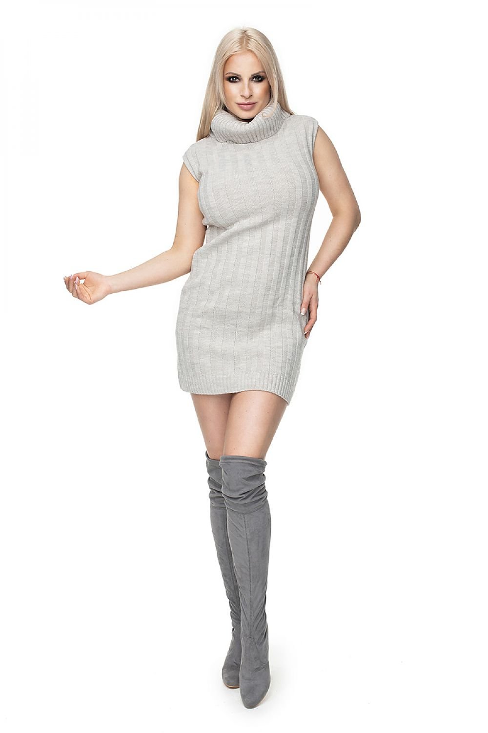 Sleeveless knit mini dress