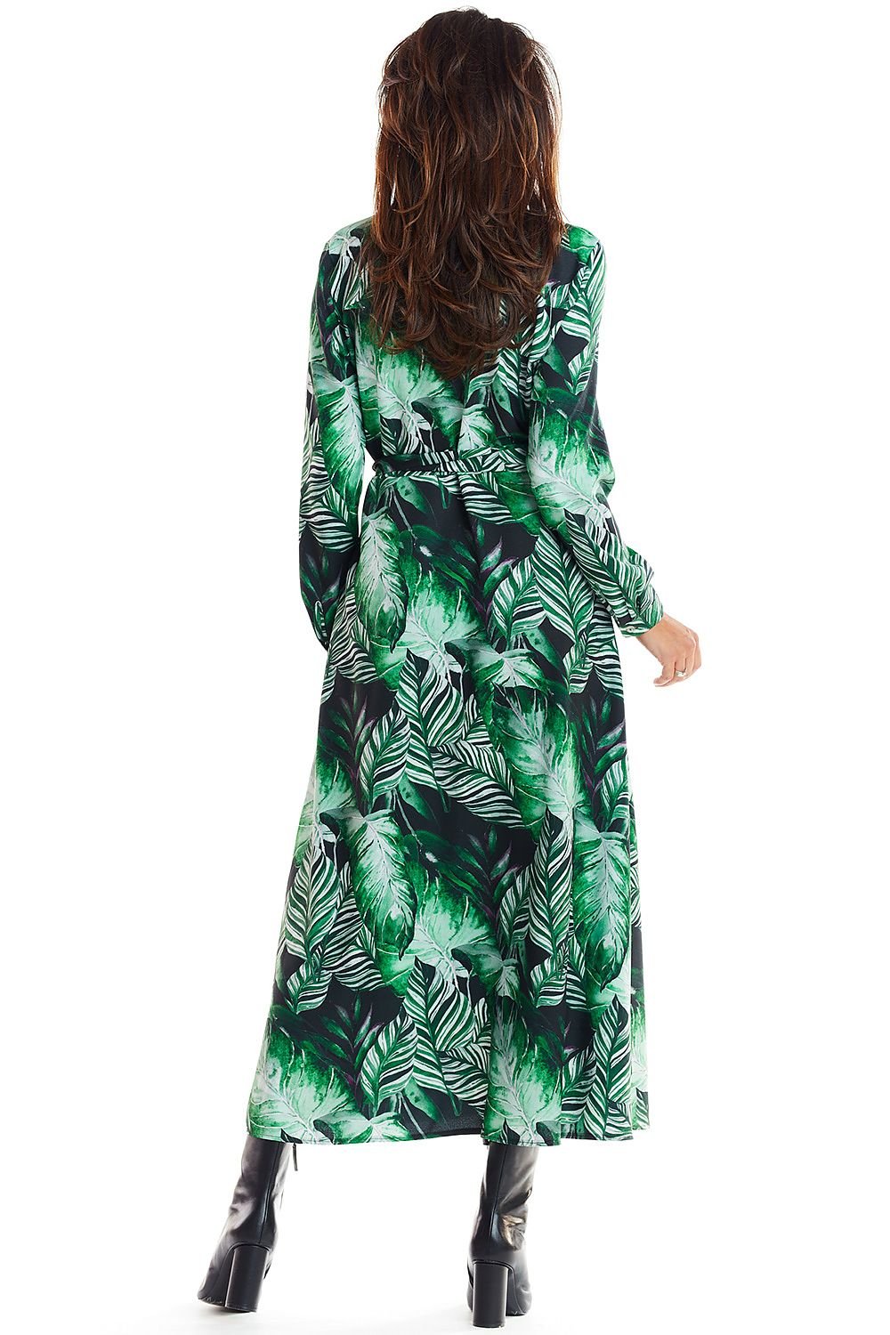 maxi dress with a shirt top & trapeze bottom buttoned up