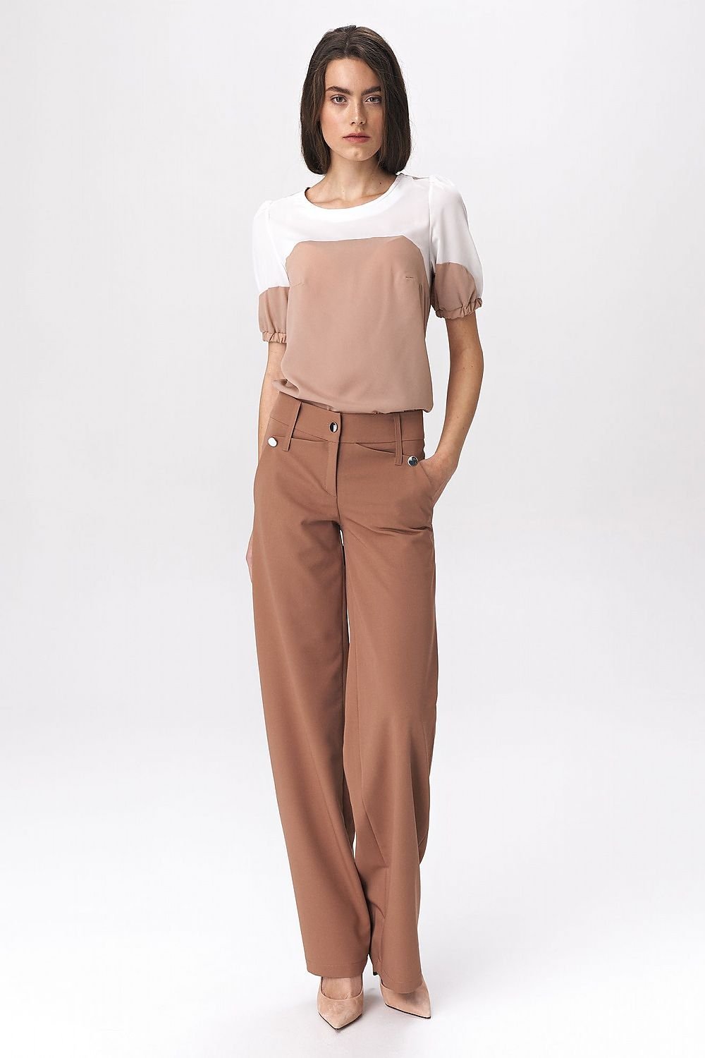 women's trousers in a fashionable palazzo cut