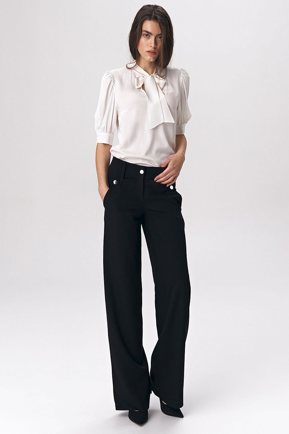 women's trousers in a fashionable palazzo cut