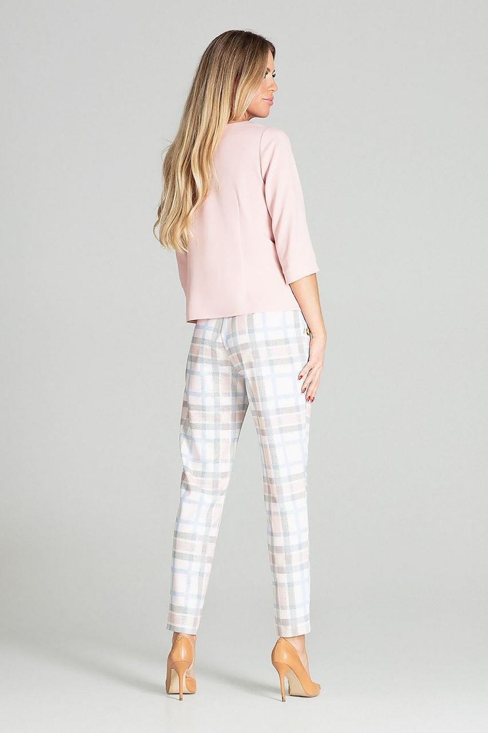 Checked trousers with slightly tapered legs