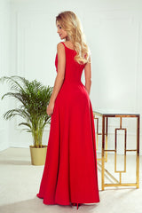 elegant long strapless maxi dress