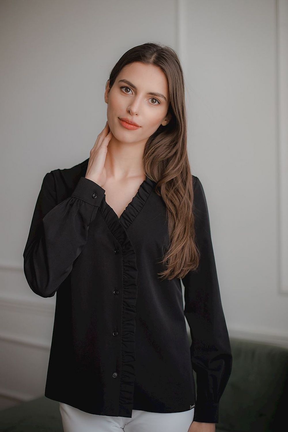 Black classic straight shirt