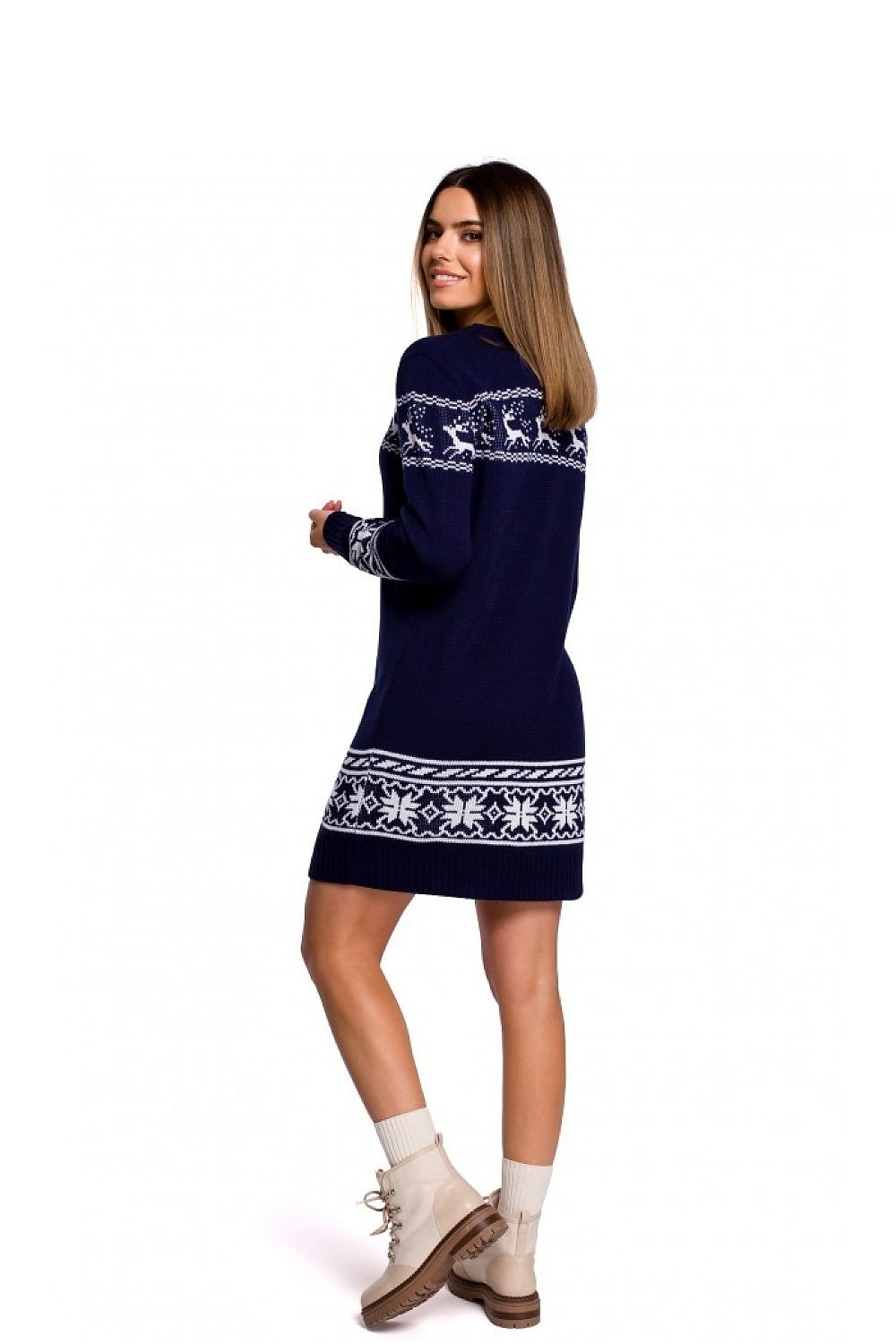 Two-tone sweater mini dress