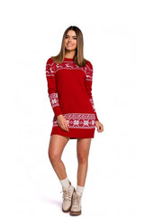 Two-tone sweater mini dress