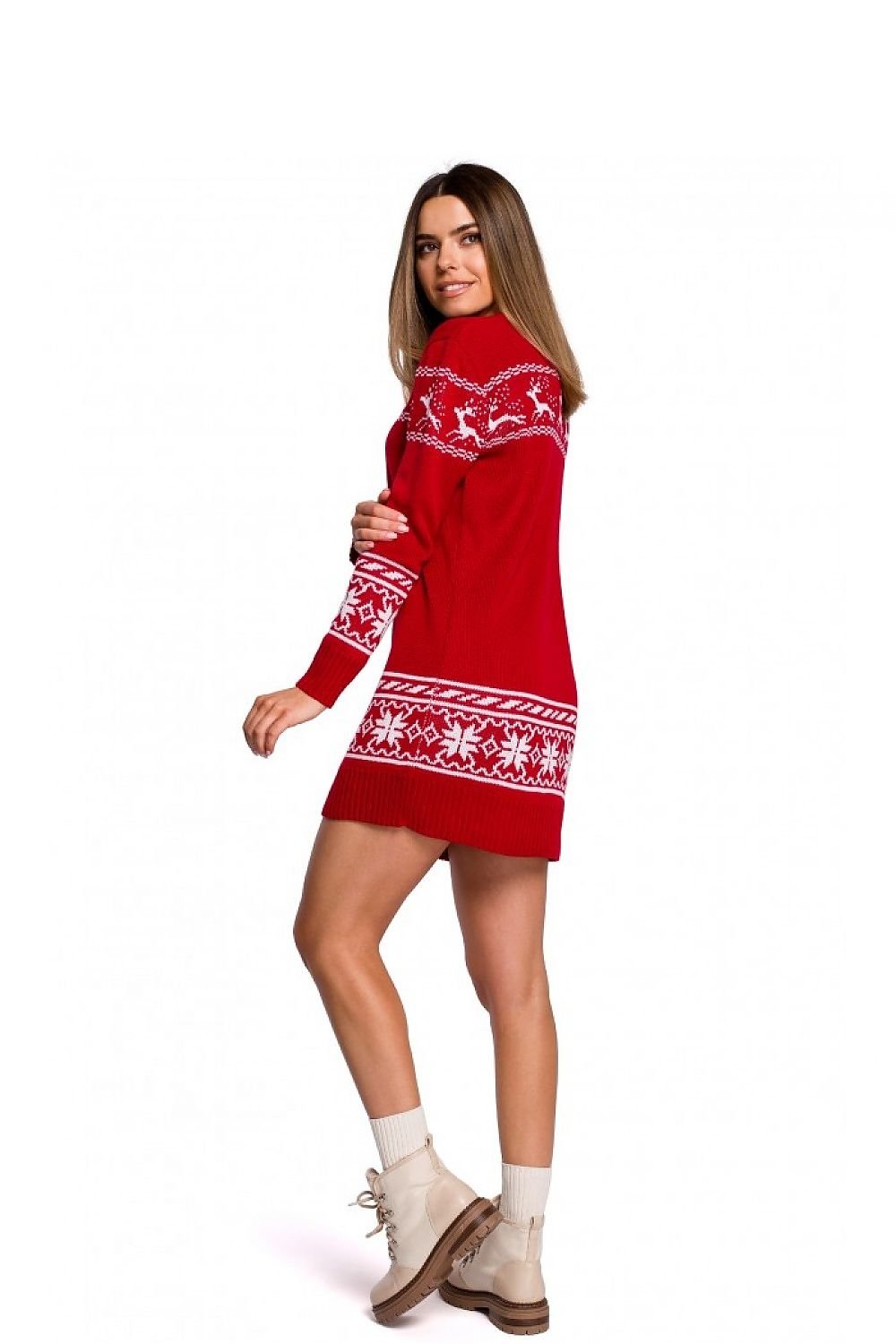 Two-tone sweater mini dress