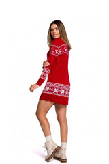 Two-tone sweater mini dress