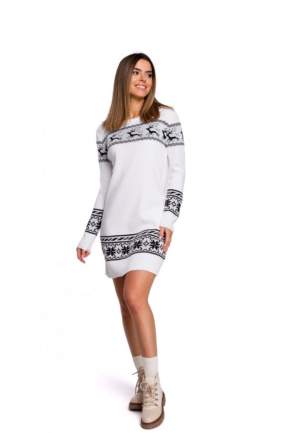 Two-tone sweater mini dress