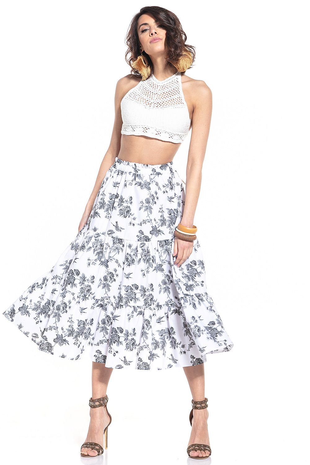 Long Skirt in a floral pattern