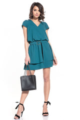 Women Elegant mini dress with a double skirt,