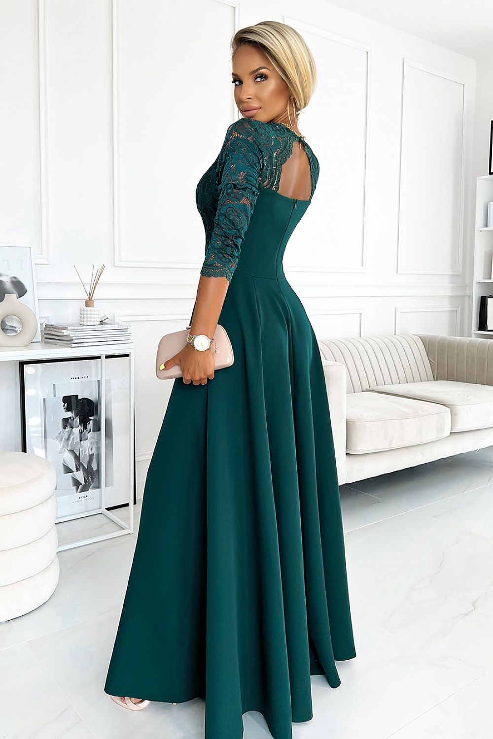 Women elegant long lace maxi dress