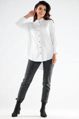 Women Elegant stand-up shirt with long sleeves