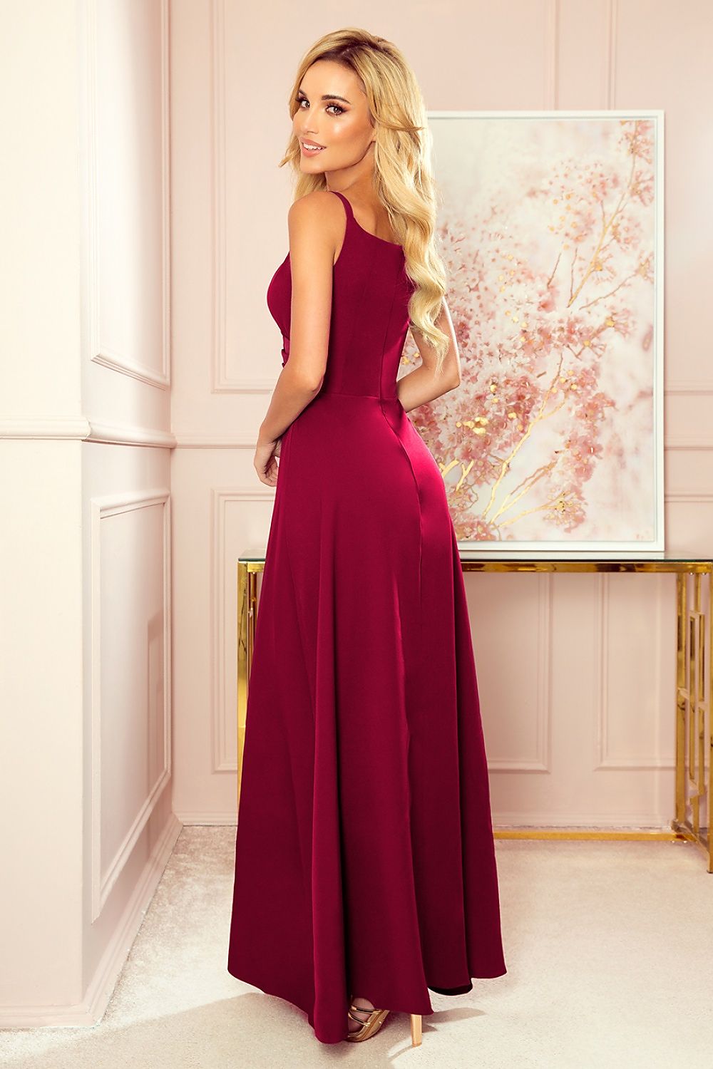 elegant long strapless maxi dress