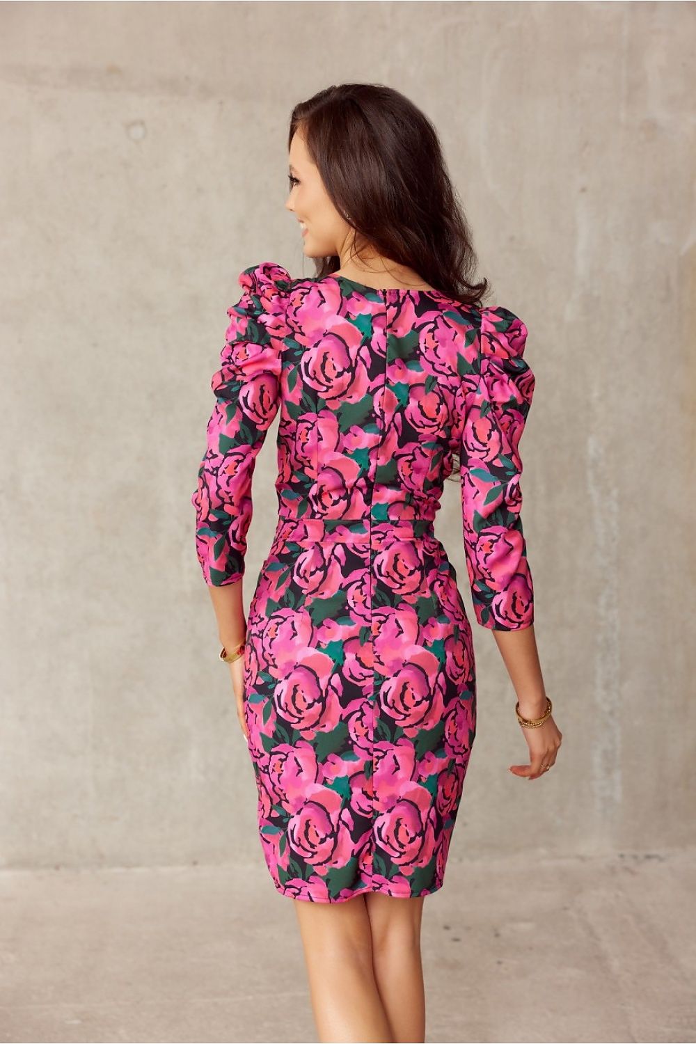 floral full sleeves mini dress