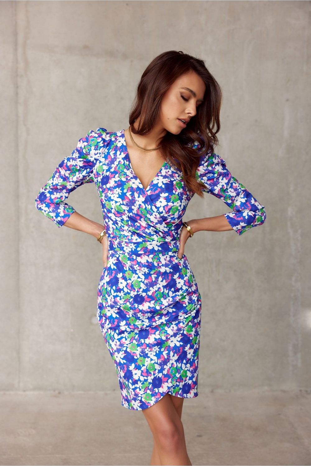 floral full sleeves mini dress