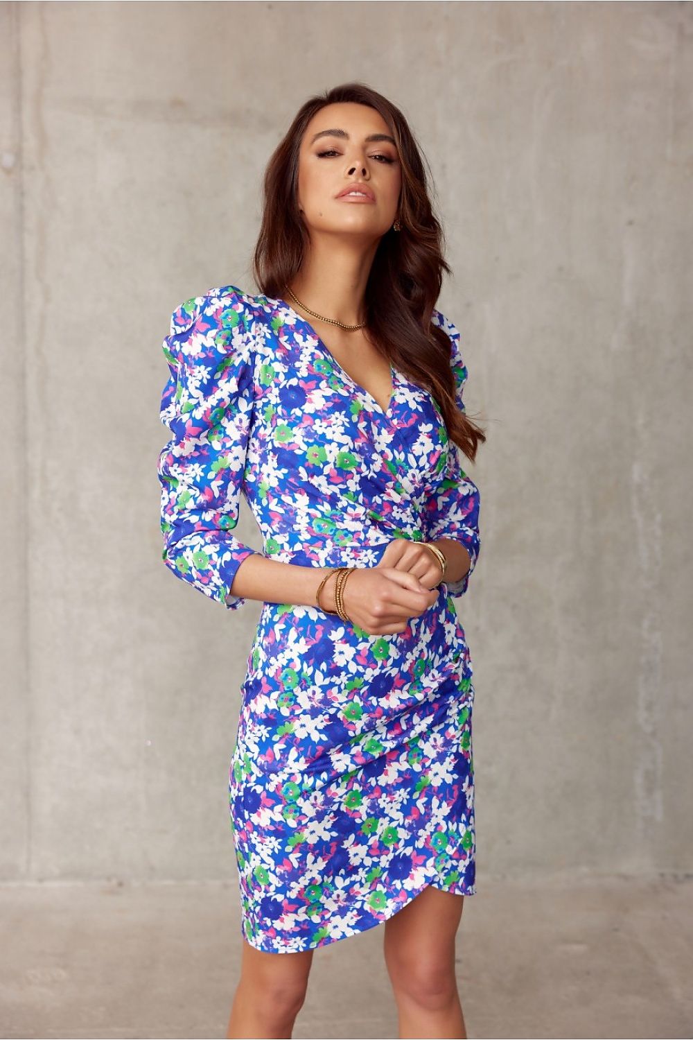 floral full sleeves mini dress