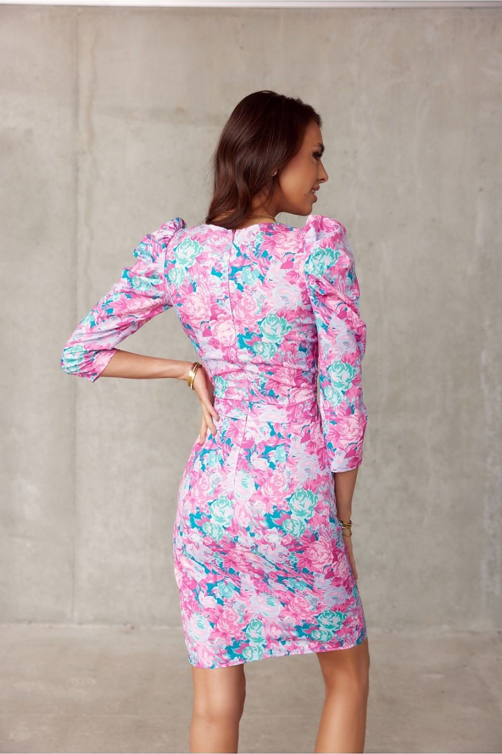 floral full sleeves mini dress